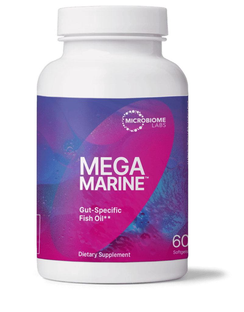 Microbiome Labs Mega Marine Gut-Specific Fish Oil Dietary Supplement 60 Softgels Supports Gut Health and Immune Function