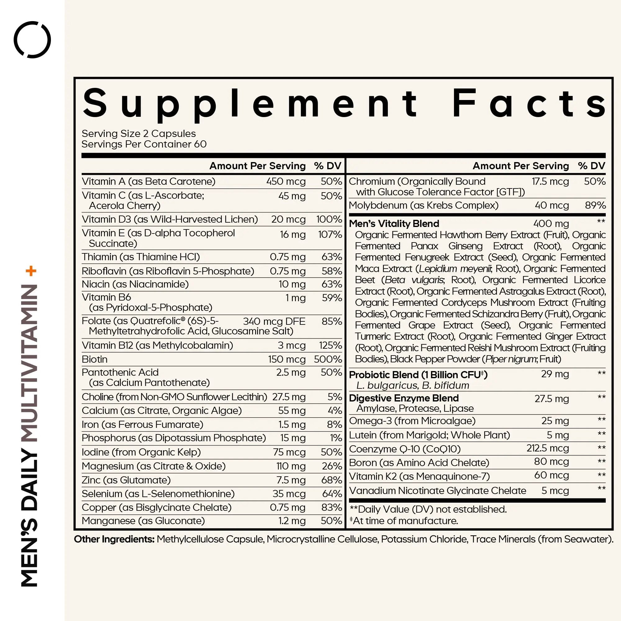 Codeage Men's Fermented Multivitamin Absorption Capsule (120 Caps)