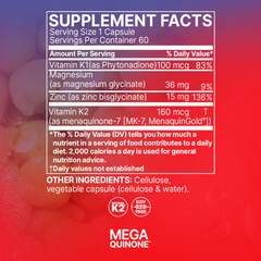 Microbiome Labs MegaQuinone 60 Capsules supplement facts