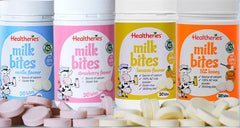 Healtheries Milk Bites (NZ Honey/Vanilla/Strawberry/Banana) 50 Bites 10% Calcium,issues,Milk Bites