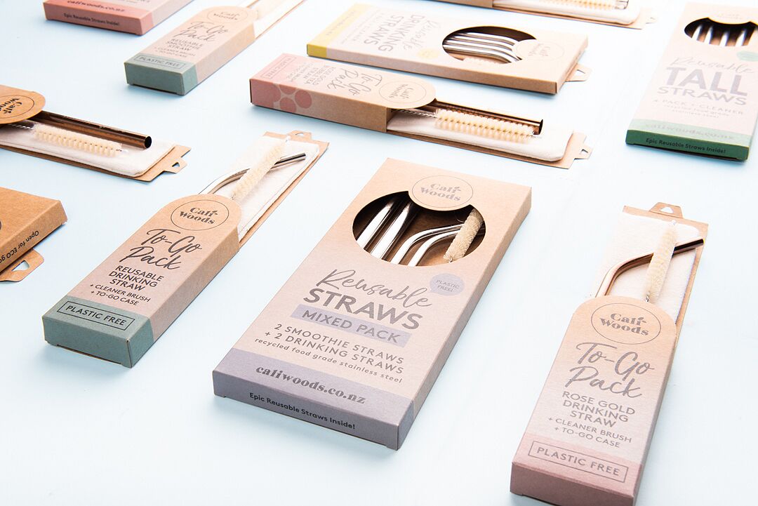 CaliWoods Stainless Steel Straws Mixed Pack x4 image 2