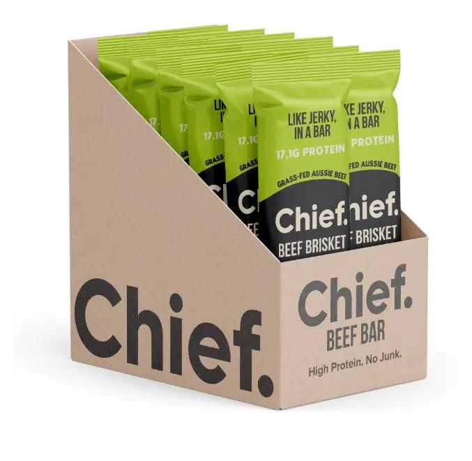 Chief Beef Bars High Protein Grass Fed Snack Bar 12x40g