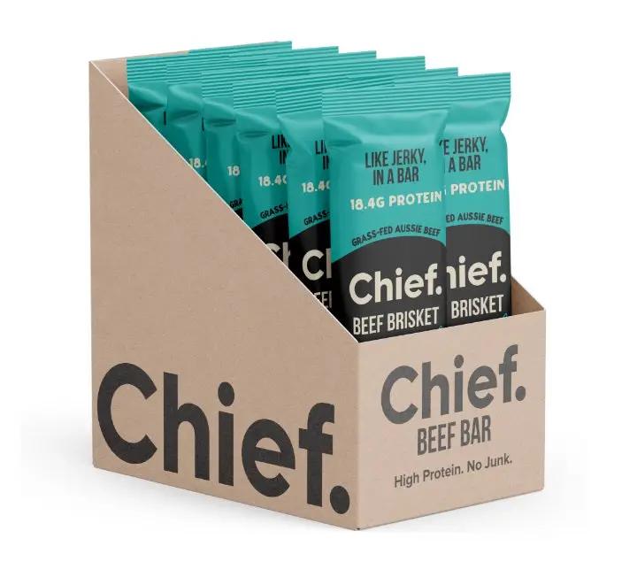 Chief Beef Bars High Protein Grass Fed Snack Bar 12x40g