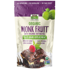NOW Real Food Organic Monk Fruit with Organic Erythritol 454g