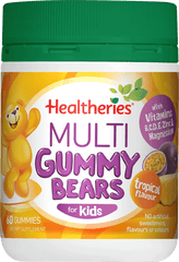 Healtheries Kids Multi Gummy Bears Tropical 60s cheaper than bargain chemist,cheaper than chemist warehouse,cheaper than HEALTH NZ,cheaper than NZ HEALTHSTORE,cheaper than pharmacy direct,cheaper than THE MARKET,gummyvite,healtheries,healtheries gummies,i
