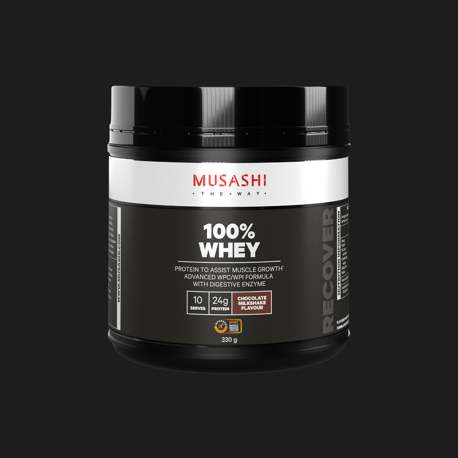 Musashi 100% Whey Chocolate 330g – Whey Protein Powder