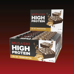 Musashi High Protein Bar Peanut Butter Box 12 x 90g – High Protein Snack Bar
