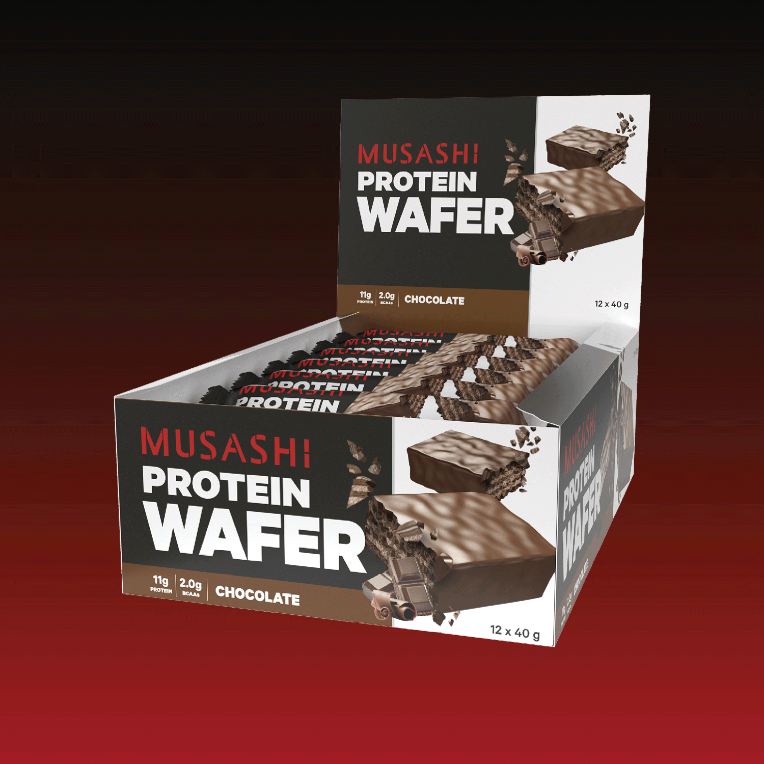 Musashi Protein Wafer Chocolate Box 12 x 40g – Protein Wafer Snack