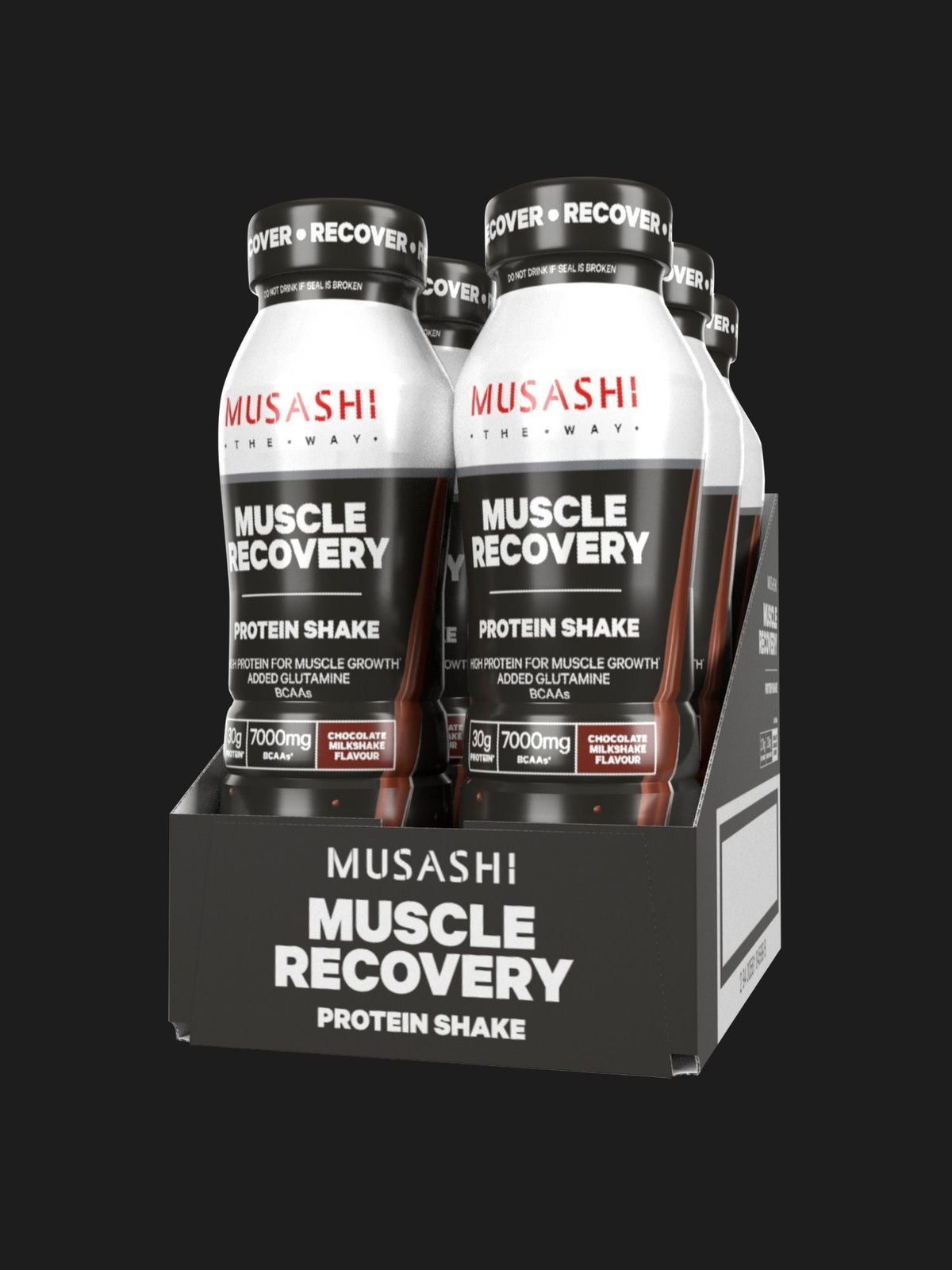 Musashi Muscle Recovery Drink Chocolate 6 x 375ml – Ready-to-Drink Recovery Shake