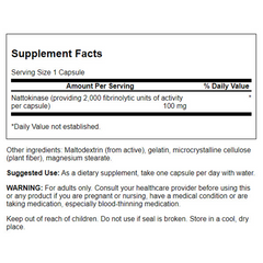 Swanson Nattokinase 2,000 FU 30 Caps Supports Circulation Supplement