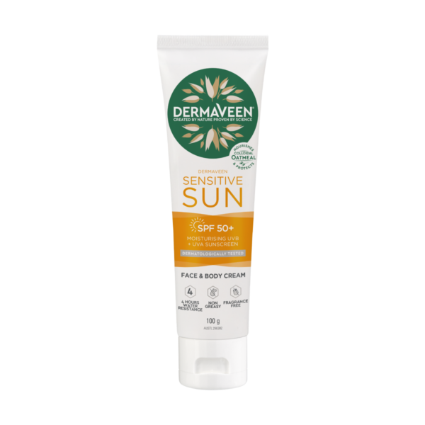 Dermaveen Sensitive Sun SPF50+ Moisturising UVB + UVA Sunscreen cetaphil,Christmas gift,christmas sale,dermaveen,dry skin,dry skin body wash,dry skineczema,issues,itchy dry skin,qv dry skin,sun screen,sunscreen