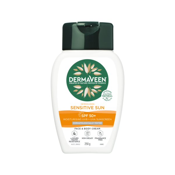 Dermaveen Sensitive Sun SPF50+ Moisturising UVB + UVA Sunscreen cetaphil,Christmas gift,christmas sale,dermaveen,dry skin,dry skin body wash,dry skineczema,issues,itchy dry skin,qv dry skin,sun screen,sunscreen