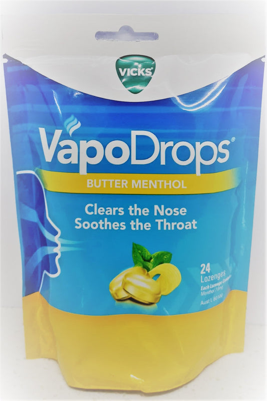 Vicks Vapodrops Butter Menthol 24 Lozenges