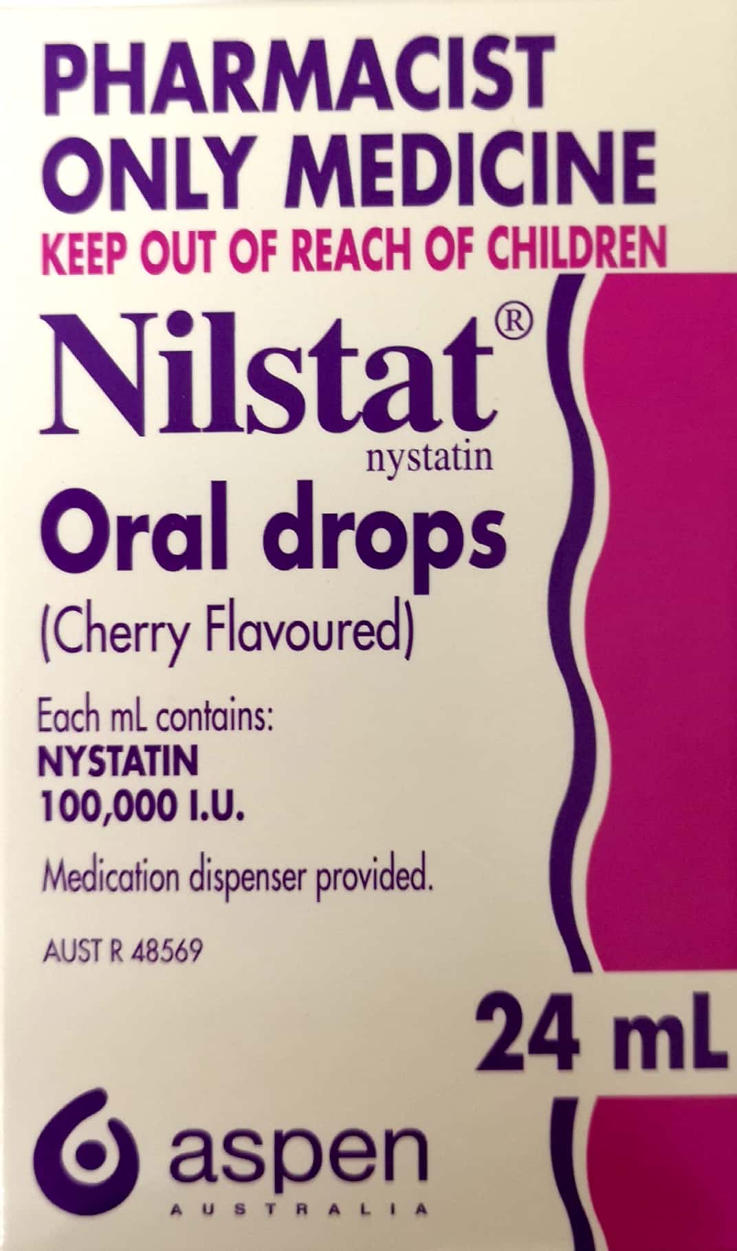 Nilstat Oral Drops (Cherry Flavoured) 24 mL -Pharmacist Only Medicine Antifungal Oral Drops,Cherry Flavored Medicine,Nilstat Oral Drops,optimized,Pharmacist Only Medicine
