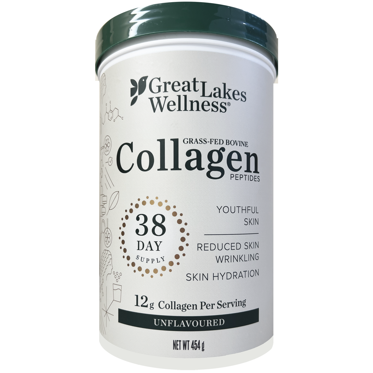 Great Lakes Wellness Collagen Hydrolysate Youthful Skin and Skin Hydration (454 g, Unflavoured)
