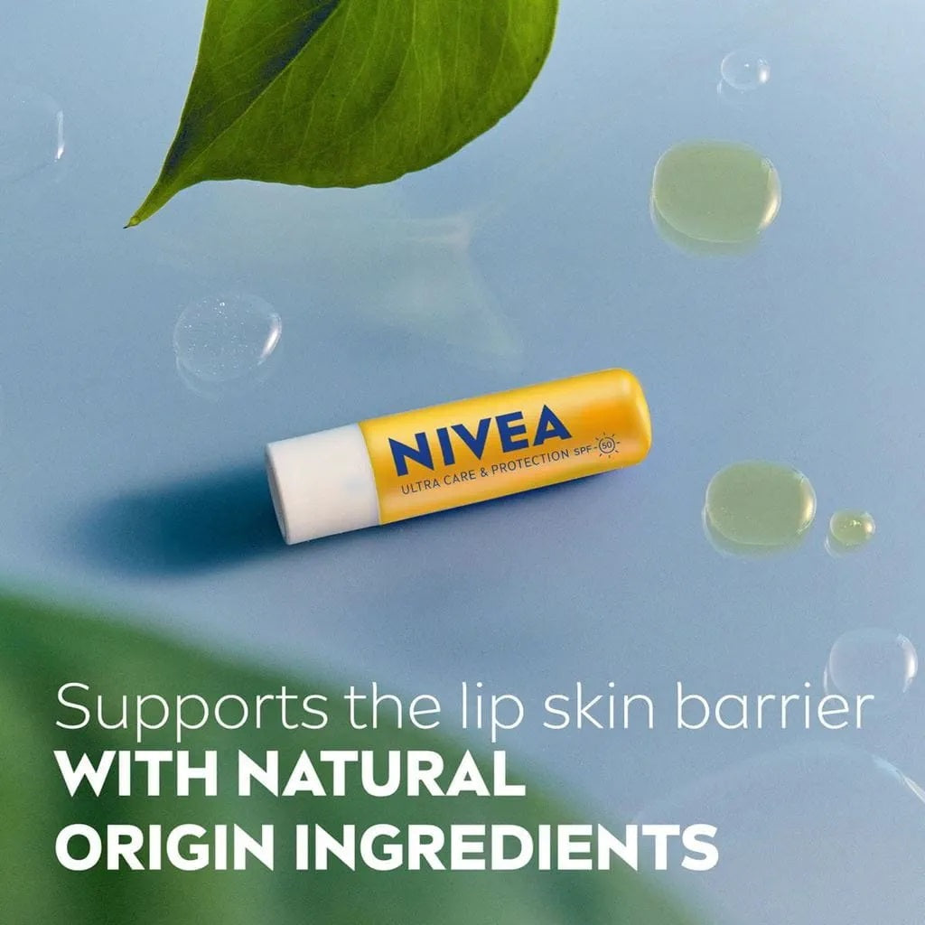 Nivea Lip Balm Ultra Spf50 4.8g Hydrates lips,Instantly melts into your lips,issues,lip balm,Lip Balm Ultra,Lip Care,Moisturising,Moisturising balm,Moisturising Lip Care,Nivea Lip Balm Ultra,no sticky feeling lip balm,softens lips,Spf50,SPF50 Lip Balm,Sun