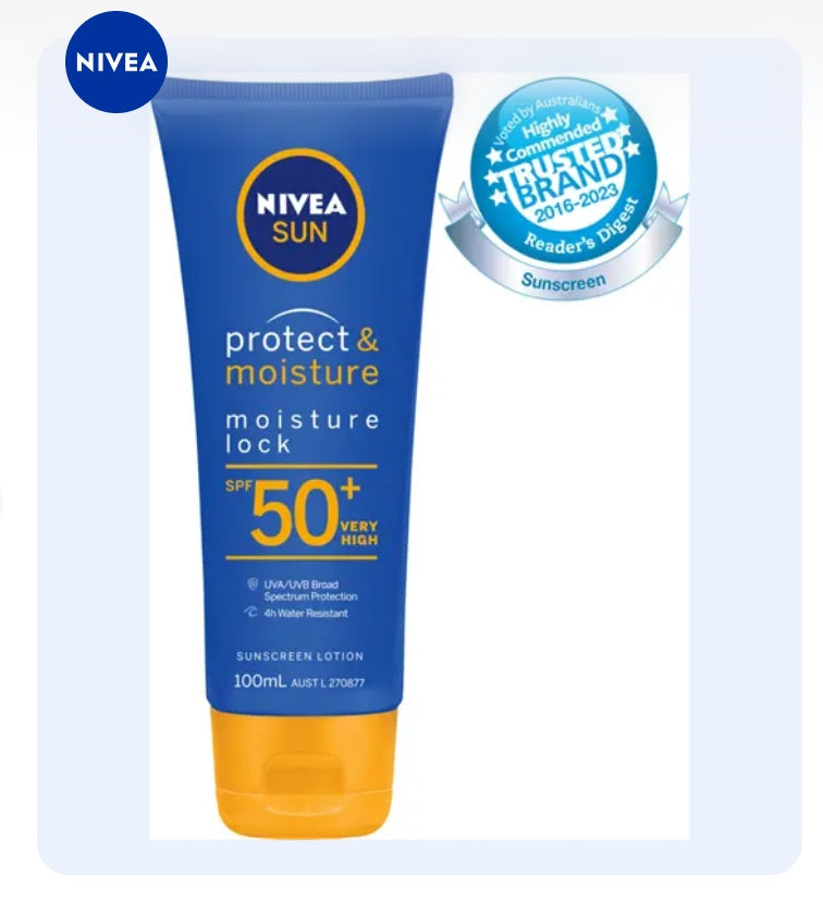 NIVEA Sun Protect and Moisture Lotion SPF50+ Moisturizes Skin Sunscreen Lotion 100ml