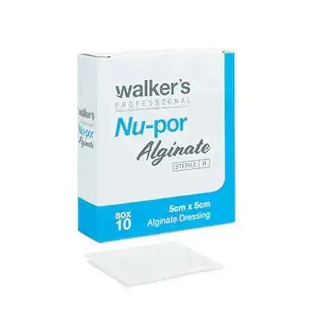Walkers Nu-por Alginate Dressing (5cm X 5cm - Box 10) absorbent dressing,dressing,dressing tape,dressings,Nu-por Alginate Dressing,Walkers Nu-por Alginate Dressing,Wound Dressing,Wound Dressings