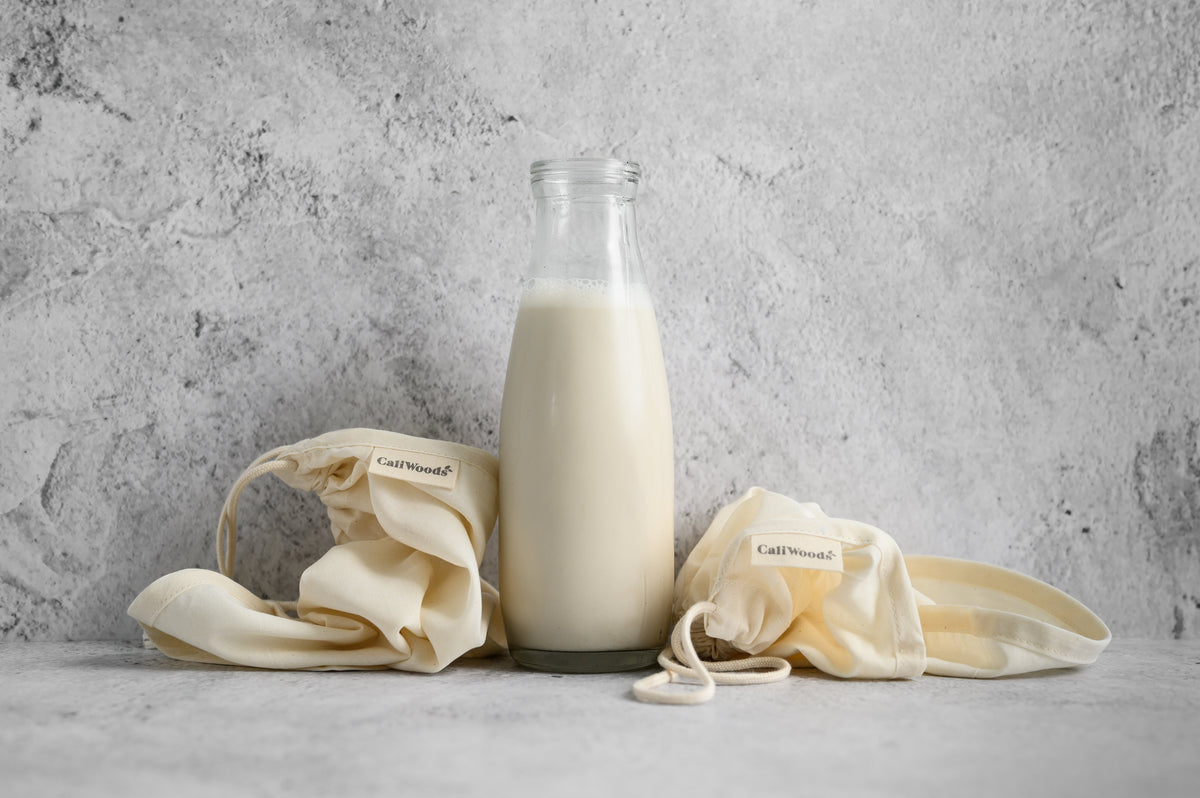 CaliWoods Organic Cotton Nut Milk Bags x2