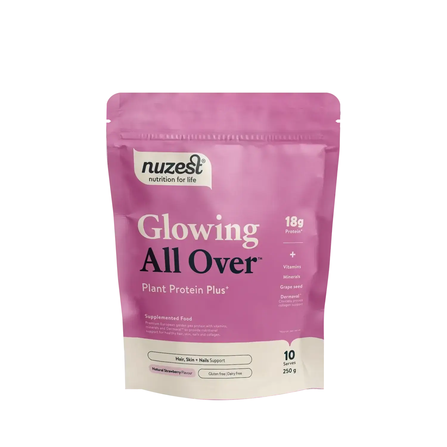 Nuzest Protein Plus Glowing All Over Strawberry 250g 100% pure,clean lean,issues,nuzest,nuzest clean clean sachets,nuzest clean lean,optifast,protein,pure protein,weight,weight loss,weight loss programme,weight management,weight reducer,weight reduction
