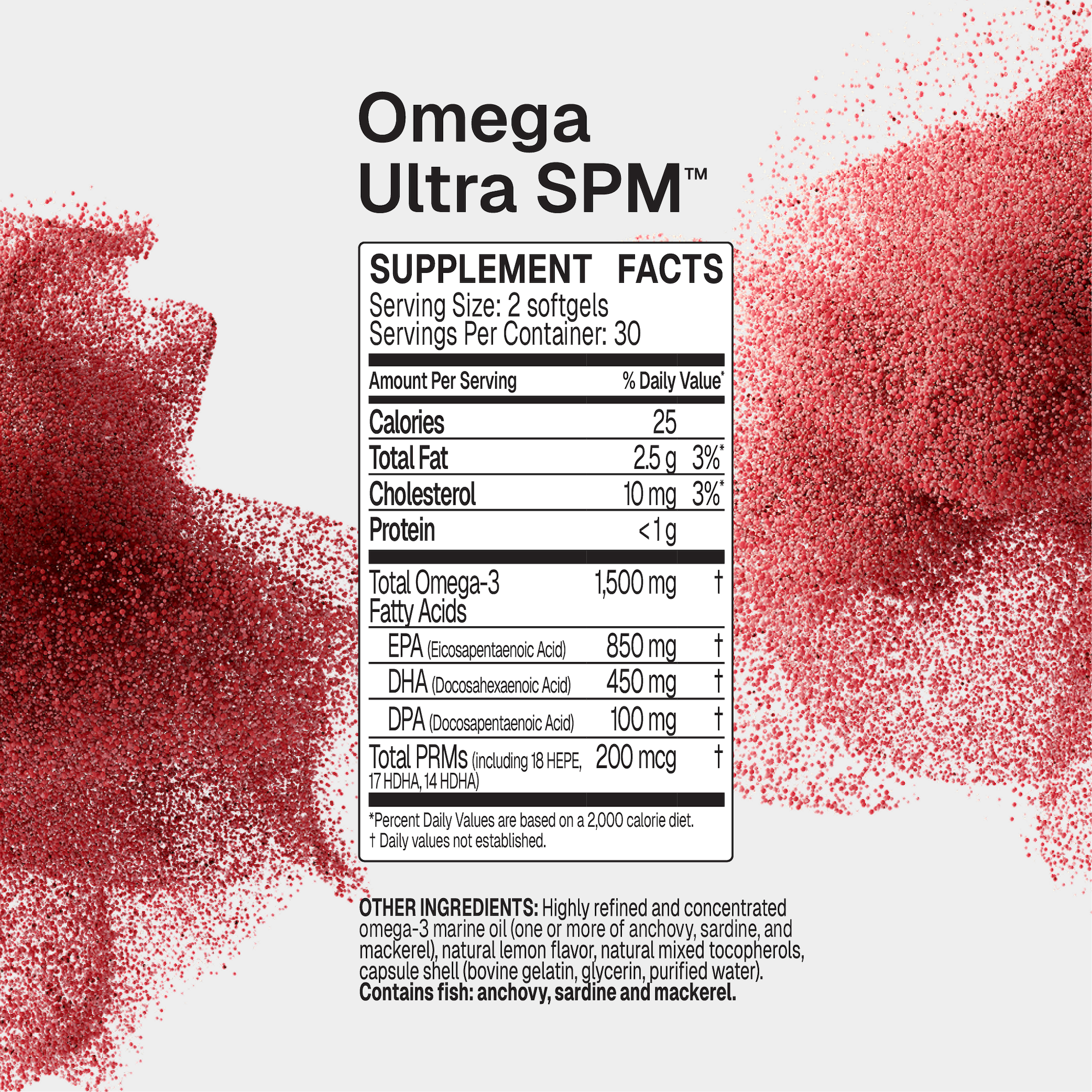 Microbiome Labs Omega Ultra SPM 60 Softgels supplement facts