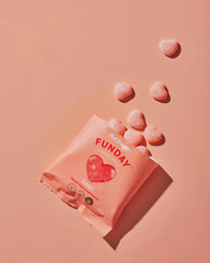 Funday Natural Sweets Sour Peach Hearts 50g | Sugar-Free Sour Peach Gummies