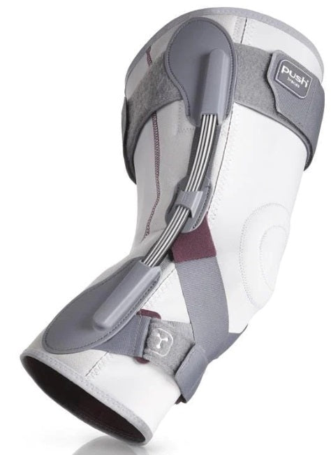 PUSH MED KNEE anatomical fit,comfortable material,issues,Knee Brace,microfibres,natural rotation movements,non-axial leaf spring hinge,silicone application,Sympress