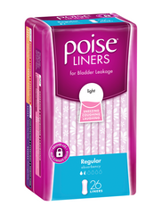 Poise Incontinence Liners Regular 26 bladder leakage,bladder weakness,carefree,clinicians bladder confidence,clinicians bladder support,issues,libra,liners,poise,poise panty liners,tampons