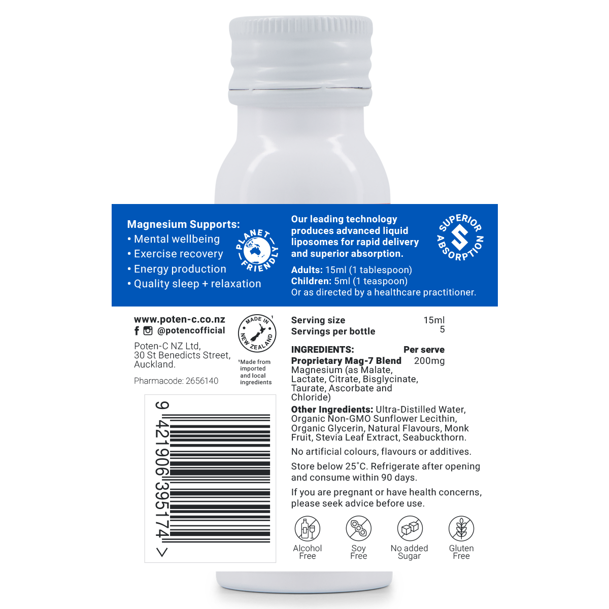 Poten-C Superdose Liposomal Magnesium 200mg Mag-7 Complex Advanced liposomes,issues,Liposomal Magnesium,magnesium,Poten-C,Poten-C Superdose Liposomal Magnesium,Poten-C Superdose Liposomal Vitamin C