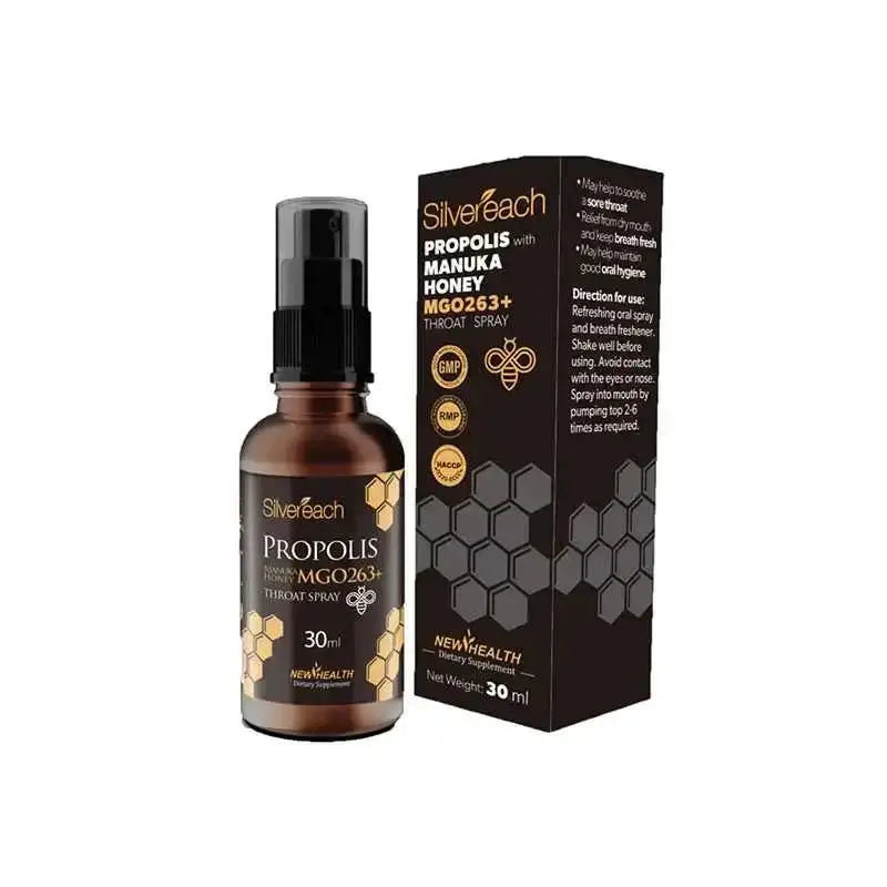 SILVEREACH Propolis Manuka Honey MGO514+ Oral Spray Bee Propolis,Bee Propolis Oral Spray,Co-Enzyme,CoQ10 Co-Enzyme,CoQ10 Co-Enzyme + Vitamins,CoQ10 Vitamins,energy production,Google,healthy blood circulation,Heart Health,high-potency,high-potency suppleme