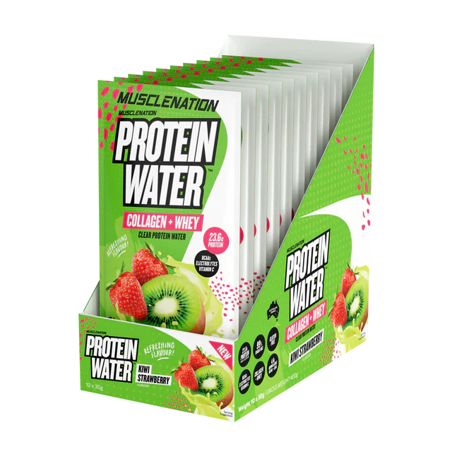 Muscle Nation PROTEIN WATER - Box of 10 Single Serve Sachets