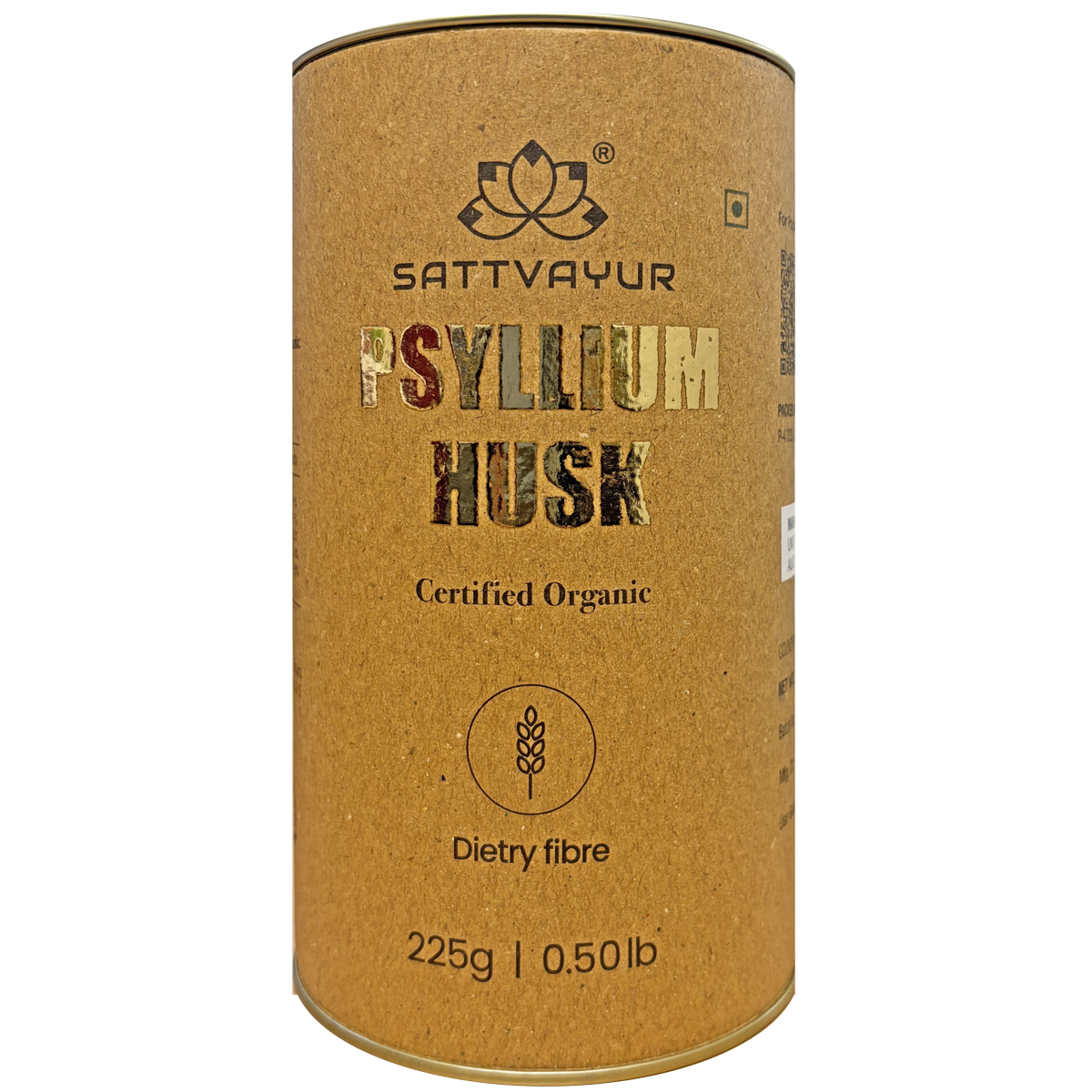 Sattvayur Organic Psyllium Husk 225g – Soluble Fibre for Gut & Digestive Health
