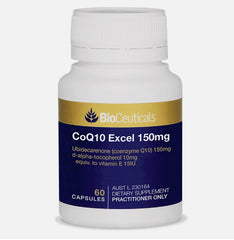Bioceuticals CoQ10 Excel 150mg 60 And 90 Caps Healthy Cardiovascular System Function bioceuticals,cardiovascular,cardiovascular health,CoQ10 Excel 150mg Supporting Healthy Cardiovascular System Function,heart,heart attack,heart burn,heart care,heart healt