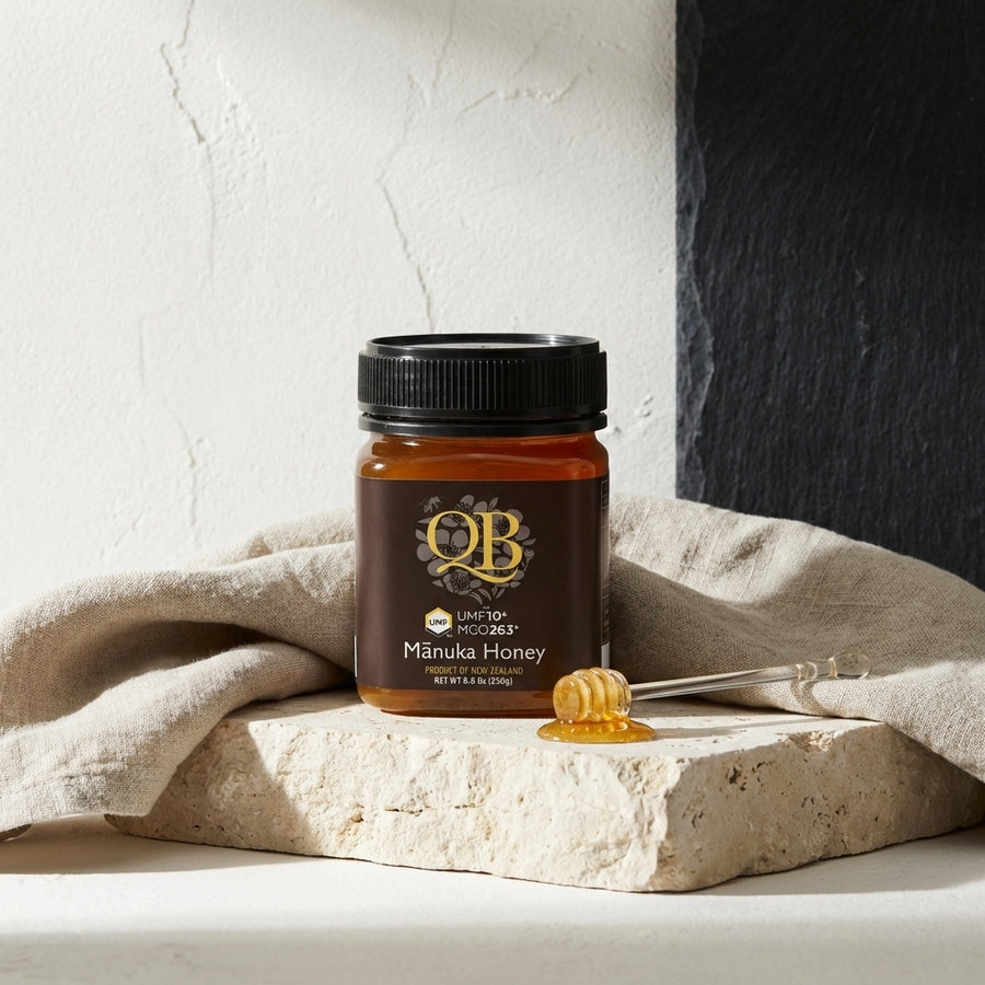 QB Manuka Honey UMF 10+ 250g Immune Support Premium New Zealand Raw Manuka Honey