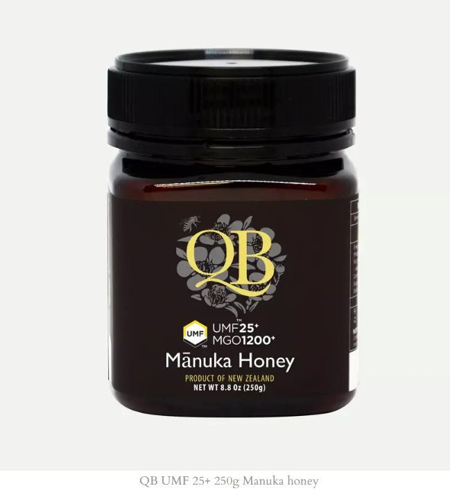 QB Manuka Honey UMF 25+ 250g Immune Support Premium Antibacterial Health Benefits From New Zealand