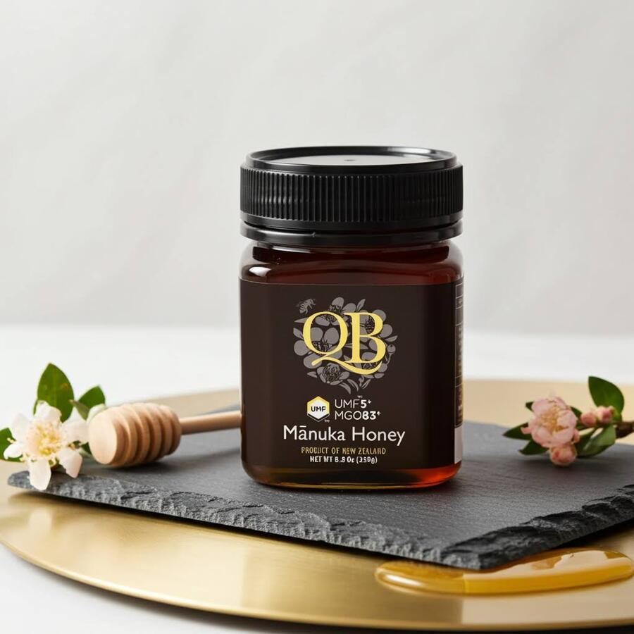 QB Manuka Honey UMF 5+ 250g Immune Support Premium Grade Quality Honey From New Zealand