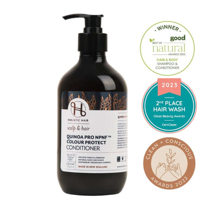 Holistic Quinoa Pro NPNF™ Colour Protect Conditioner Aids Styling,benefits of hair,Chemically treated hair,Colour Protect Conditioner,Colour Protect Shampoo,colour retention,Coloured hair,Conditions and Combats frizz,Curly hair,Damaged hair,dehydrated hai