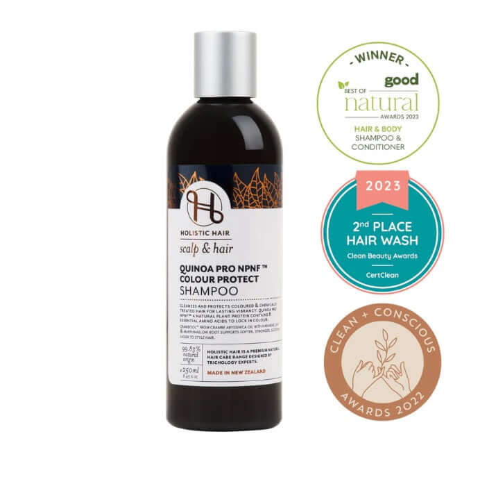 Holistic Quinoa Pro NPNF™ Colour Protect Shampoo Aids Styling,benefits of hair,Chemically treated hair,Colour Protect Shampoo,colour retention,Coloured hair,Conditions and Combats frizz,Curly hair,Damaged hair,dehydrated hair,Directions for U,dry hair,dry