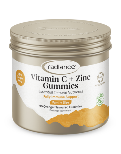 Radiance Vitamin C + Zinc Family Gummies 90s issues,VITAMIN C & ZINC GUMMIES 90’S