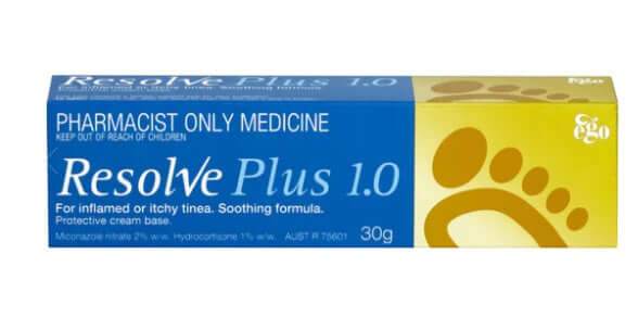 Resolve Plus Cream 30gm | 1.0% (Pharmacist Only Medicine) An anti-inflammatory and powerful antioxidant.,Anti Fungal,anti-inflammatories,anti-inflammatory,anti-inflammatory cream,atheletes foot,Athlete Foot,athletes foot,Foot,foot balm,foot care,Foot Crea