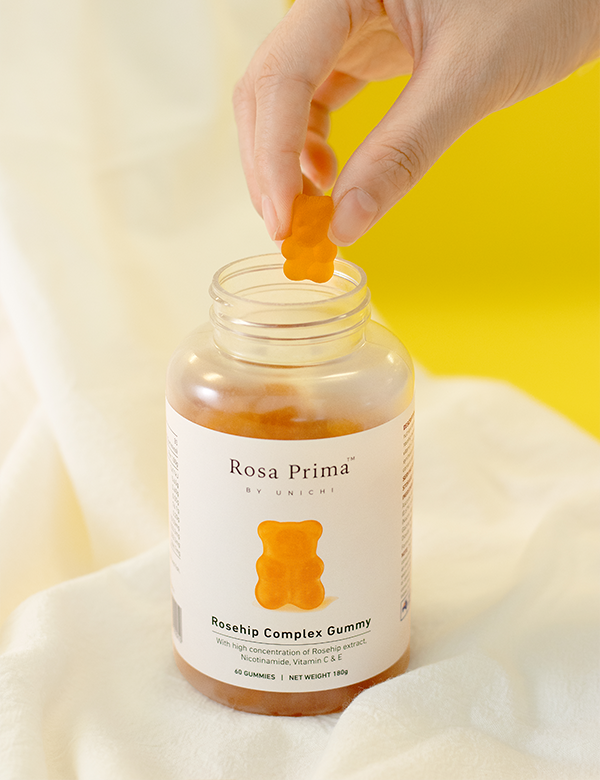 Rosa Prima's Rosehip Complex Gummy by UNICHI 60 Gummies adult gummies,cheaper than bargain chemist,cheaper than chemist warehouse,cheaper than Health NZ,cheaper than NZ healthstore,cheaper than pharmacy direct,cheaper than THE MARKET,collagen,gummies,issu