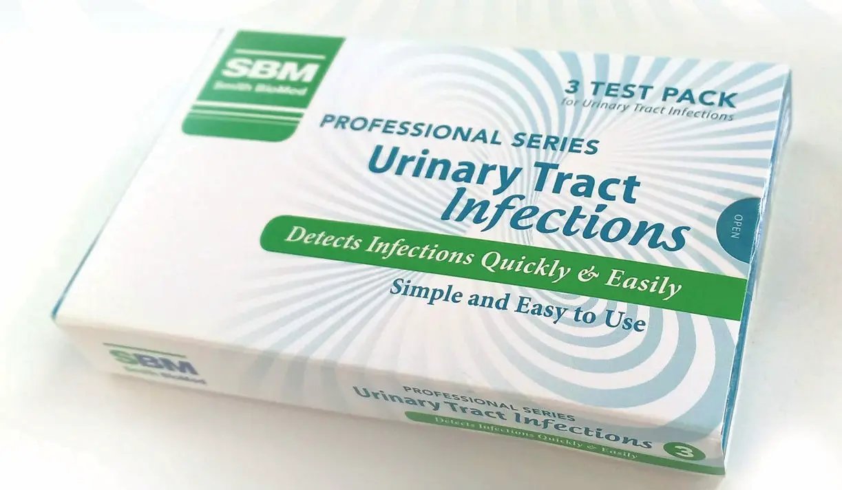 SBM Urinary Tract Infection Test Kit Detects Leukocytes, Blood, Nitrite, Protein - 3 Pack
