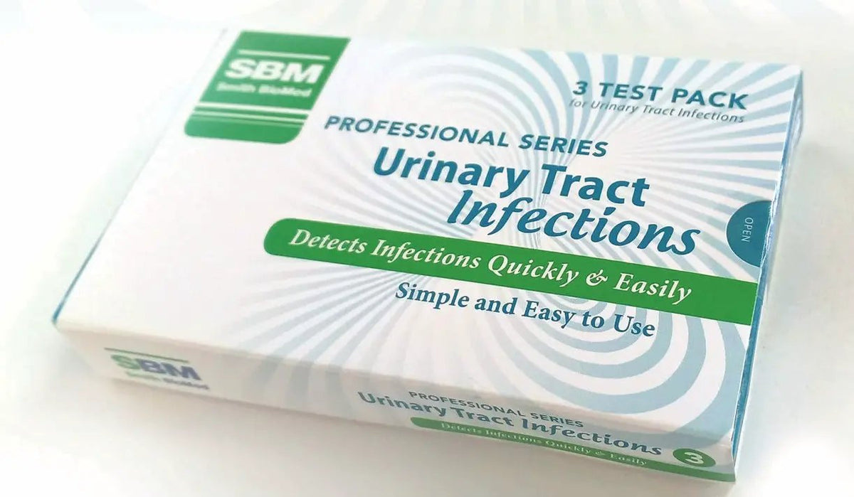 SBM Urinary Tract Infection Test Kit Detects Leukocytes, Blood, Nitrite, Protein - 3 Pack