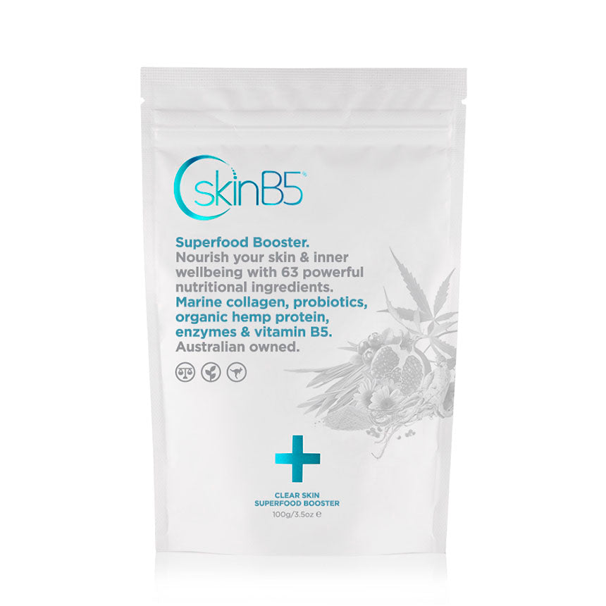 Skin B5 Clear Skin Superfood Booster 100gm - Clear Skin Superfood Booster for Radiant Skin Acne Treatment,Clear Complexion,Clear Skin,Combination Skin,cracked skin,dry skin,dry skin cream,Dry Skin Gel,dry skin wash,Healthy Skin,Hydrating Skin Care,itchy d