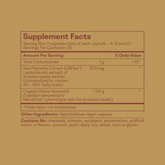 Revolution MacaFlow supplement facts panel