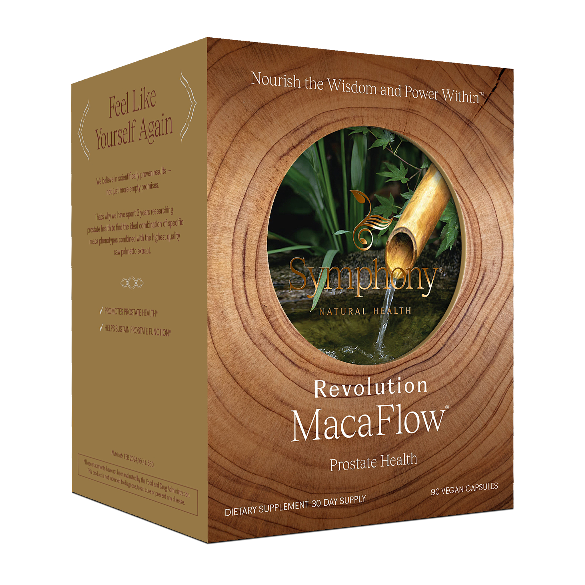 Revolution MacaFlow prostate health supplement front right view