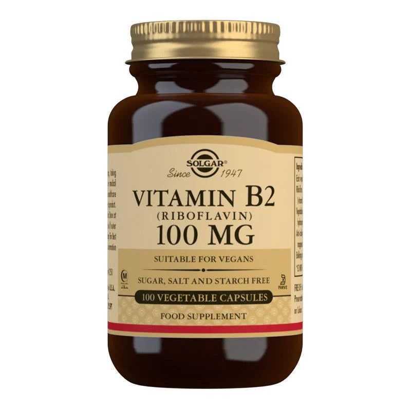 ﻿Solgar Vitamin B2 100mg (Riboflavin) Vegtable Capsules