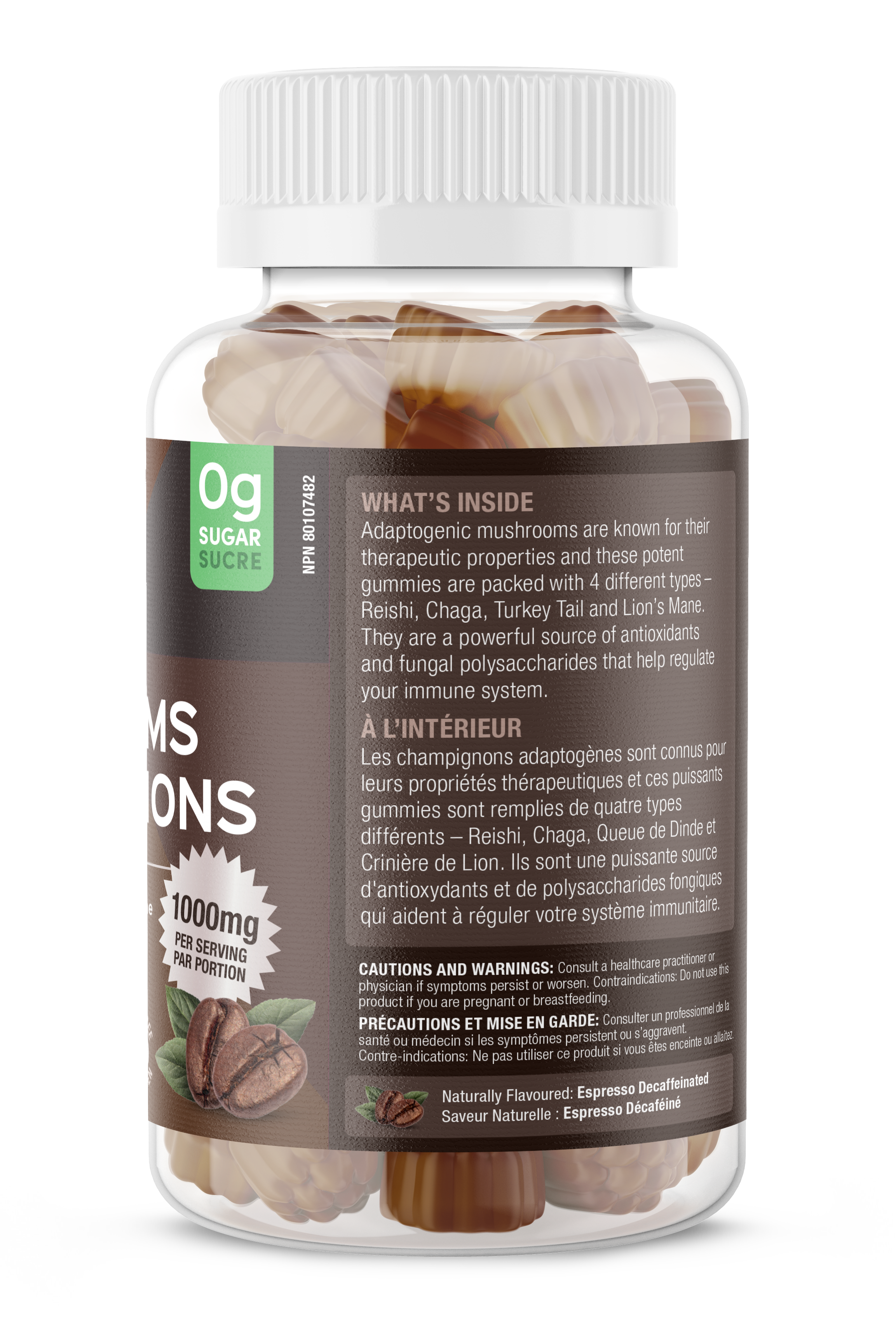 SUKU Vitamins Super Mushroom 50 Gummies | Adaptogenic Mushroom Immune & Energy Support