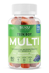 SUKU Vitamins Teen Boy Total Multi 60 Gummies | Sugar-Free Multivitamin for Teen Boys