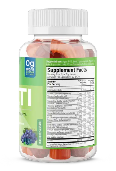 SUKU Vitamins Teen Boy Total Multi 60 Gummies | Sugar-Free Multivitamin for Teen Boys